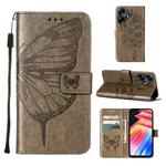 For Infinix Hot 30 4G / X6831 Embossed Butterfly Leather Phone Case(Grey)