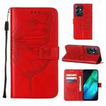 ForInfinix Note 12i 2023 / G85 Embossed Butterfly Leather Phone Case(Red)