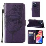 For Infinix Note 30 5G / X6711 Embossed Butterfly Leather Phone Case(Dark Purple)
