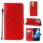 For Infinix Zero 20 / X6821 Embossed Butterfly Leather Phone Case(Red)