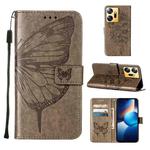 For Infinix Zero 20 / X6821 Embossed Butterfly Leather Phone Case(Grey)