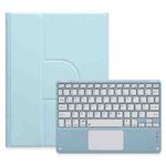 For iPad 10.2 2021 / Air 2019 Square Button 360 Degree Rotatable Bluetooth Keyboard Leather Case with Touchpad(Sky Blue)