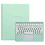 For iPad Air 2022 / iPad Pro 11 2021 Square Button 360 Degree Rotatable Bluetooth Keyboard Leather Case with Touchpad(Mint Green)