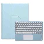 For iPad 10th Gen 10.9 2022 Square Button 360 Degree Rotatable Bluetooth Keyboard Leather Case with Touchpad(Sky Blue)