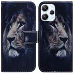 For Xiaomi Redmi 12 Coloured Drawing Flip Leather Phone Case(Lion)