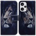 For Xiaomi Poco F5/Redmi Note 12 Turbo Coloured Drawing Flip Leather Phone Case(Lion)