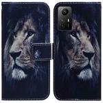 For Xiaomi Redmi Note 12S Coloured Drawing Flip Leather Phone Case(Lion)