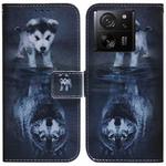 For Xiaomi 13T / 13T Pro / Redmi K60 Ultra Coloured Drawing Flip Leather Phone Case(Wolf and Dog)