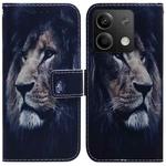 For Xiaomi Redmi Note 13 5G Coloured Drawing Flip Leather Phone Case(Lion)