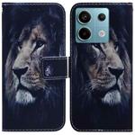 For Xiaomi Redmi Note 13 Pro 5G Coloured Drawing Flip Leather Phone Case(Lion)