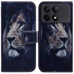 For Xiaomi Redmi K70E / Poco X6 Pro Coloured Drawing Flip Leather Phone Case(Lion)