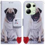 For Xiaomi Redmi Note 13 4G Global Coloured Drawing Flip Leather Phone Case(Pug)