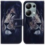 For Xiaomi Poco M6 Pro 4G Coloured Drawing Flip Leather Phone Case(Lion)