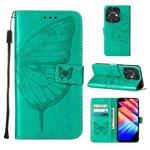 For Tecno Spark 10C / K15Q Embossed Butterfly Leather Phone Case(Green)
