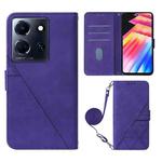 For Infinix Note 30 5G / X6711 Crossbody 3D Embossed Flip Leather Phone Case(Purple)