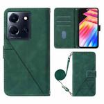 For Infinix Note 30 5G / X6711 Crossbody 3D Embossed Flip Leather Phone Case(Dark Green)