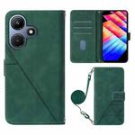 For Infinix Hot 30i / X669 Crossbody 3D Embossed Flip Leather Phone Case(Dark Green)