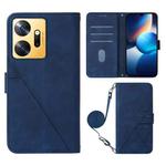 For Infinix Zero 20 / X6821 Crossbody 3D Embossed Flip Leather Phone Case(Blue)