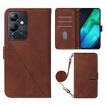 For Infinix Note 12i 2023 / G85 Crossbody 3D Embossed Flip Leather Phone Case(Brown)