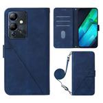 For Infinix Note 12i 2023 / G85 Crossbody 3D Embossed Flip Leather Phone Case(Blue)