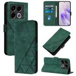 For Infinix Note 40 5G Crossbody 3D Embossed Flip Leather Phone Case(Dark Green)