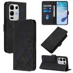 For Infinix Note 50s Crossbody 3D Embossed Flip Leather Phone Case(Black)