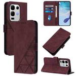 For Infinix Note 50s Crossbody 3D Embossed Flip Leather Phone Case(Wine Red)