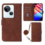 For Tecno Spark 10 5G / K18 Crossbody 3D Embossed Flip Leather Phone Case(Brown)