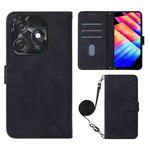 For Tecno Spark 10C / K15Q Crossbody 3D Embossed Flip Leather Phone Case(Black)