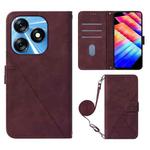 For Tecno Spark 10 4G / K15K Crossbody 3D Embossed Flip Leather Phone Case(Wine Red)