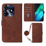 For Tecno Spark 10 Pro / Ki7 Crossbody 3D Embossed Flip Leather Phone Case(Brown)