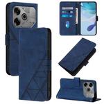 For Tecno Pova 6 Neo Crossbody 3D Embossed Flip Leather Phone Case(Blue)