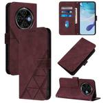 For Tecno Spark 30C 5G / Pop 9 5G Crossbody 3D Embossed Flip Leather Phone Case(Wine Red)