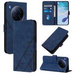 For Tecno Camon 40 Premier Crossbody 3D Embossed Flip Leather Phone Case(Blue)