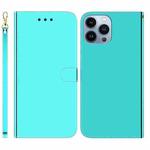 For iPhone 15 Pro Imitated Mirror Surface Leather Phone Case(Mint Green)