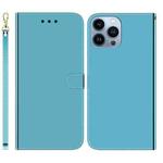 For iPhone 14 Pro Imitated Mirror Surface Leather Phone Case(Blue)