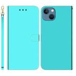 For iPhone 14 Plus Imitated Mirror Surface Leather Phone Case(Mint Green)