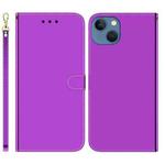 For iPhone 14 Plus Imitated Mirror Surface Leather Phone Case(Purple)