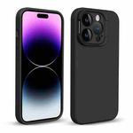 For iPhone 14 Pro Liquid Silicone Lens Holder Phone Case(Black)