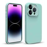 For iPhone 14 Pro Liquid Silicone Lens Holder Phone Case(Green)