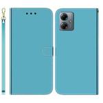 For Motorola Moto G14 Imitated Mirror Surface Leather Phone Case(Blue)