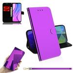 For Xiaomi Redmi 9 Lmitated Mirror Surface Horizontal Flip Leather Case with Holder & Card Slots & Wallet & Lanyard(Purple)