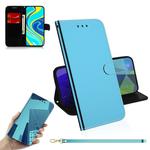 For Xiaomi Redmi Note 9 Pro Lmitated Mirror Surface Horizontal Flip Leather Case with Holder & Card Slots & Wallet & Lanyard(Blue)
