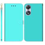 For OPPO A78 4G Imitated Mirror Surface Leather Phone Case(Mint Green)