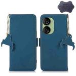 For Asus Zenfone 10 / Zenfone 9 Genuine Leather Magnetic RFID Leather Phone Case(Blue)