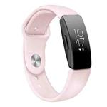 For Fitbit Inspire HR Solid Color Silicone Watch Band A Type Size: Large Size(Sand Powder)