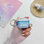 For AirPods 3 Transparent Glitter Bluetooth Earphone Protective Case(Dark Blue)