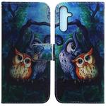 For Samsung Galaxy A25 5G Coloured Drawing Flip Leather Phone Case(Oil Painting Owl)
