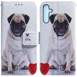 For Samsung Galaxy A25 5G Coloured Drawing Flip Leather Phone Case(Pug)