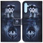 For Samsung Galaxy A25 5G Coloured Drawing Flip Leather Phone Case(Wolf and Dog)